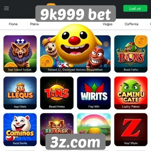 Variedade de jogos disponíveis na plataforma 9k999 bet